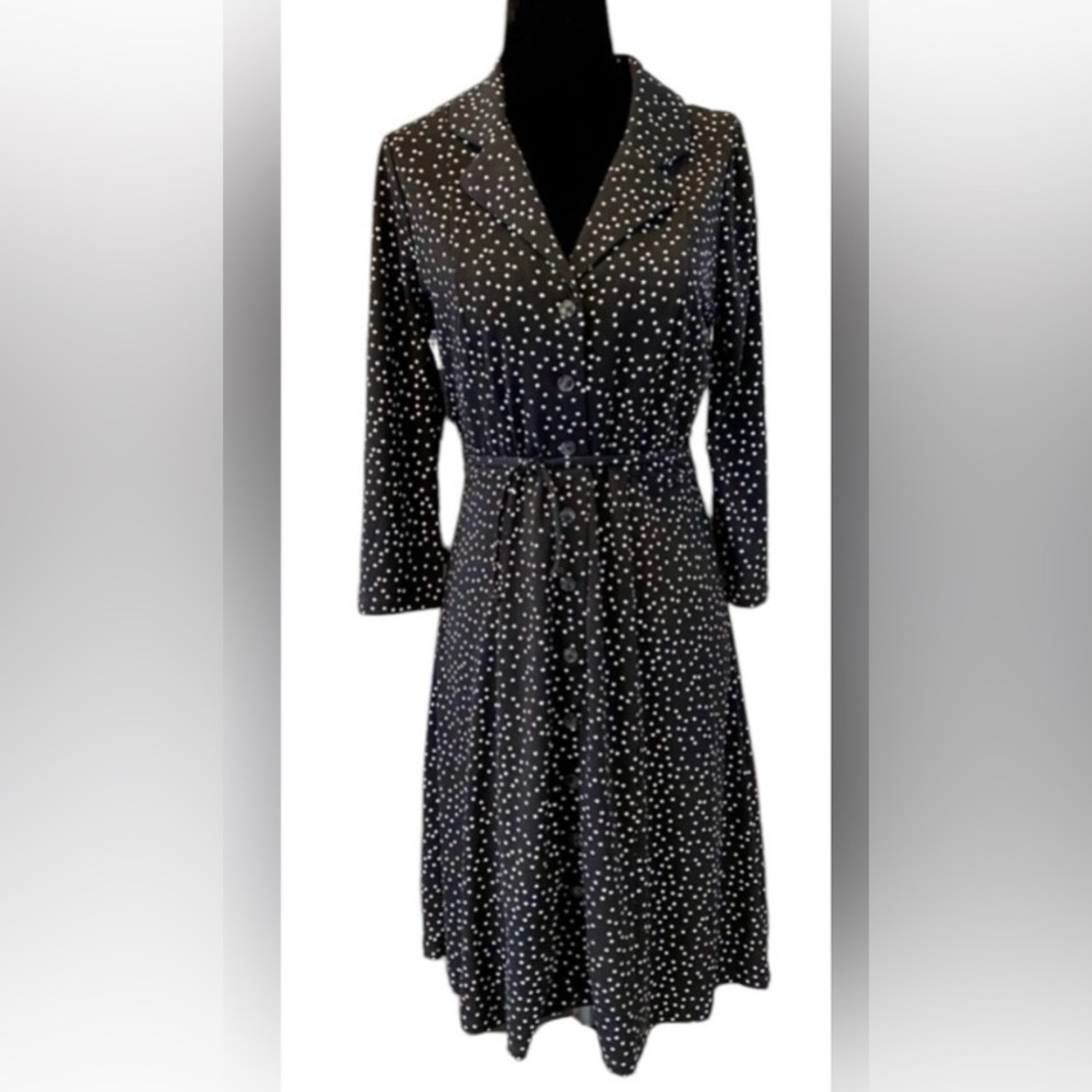 DEX Black Polk-a-dot Dress